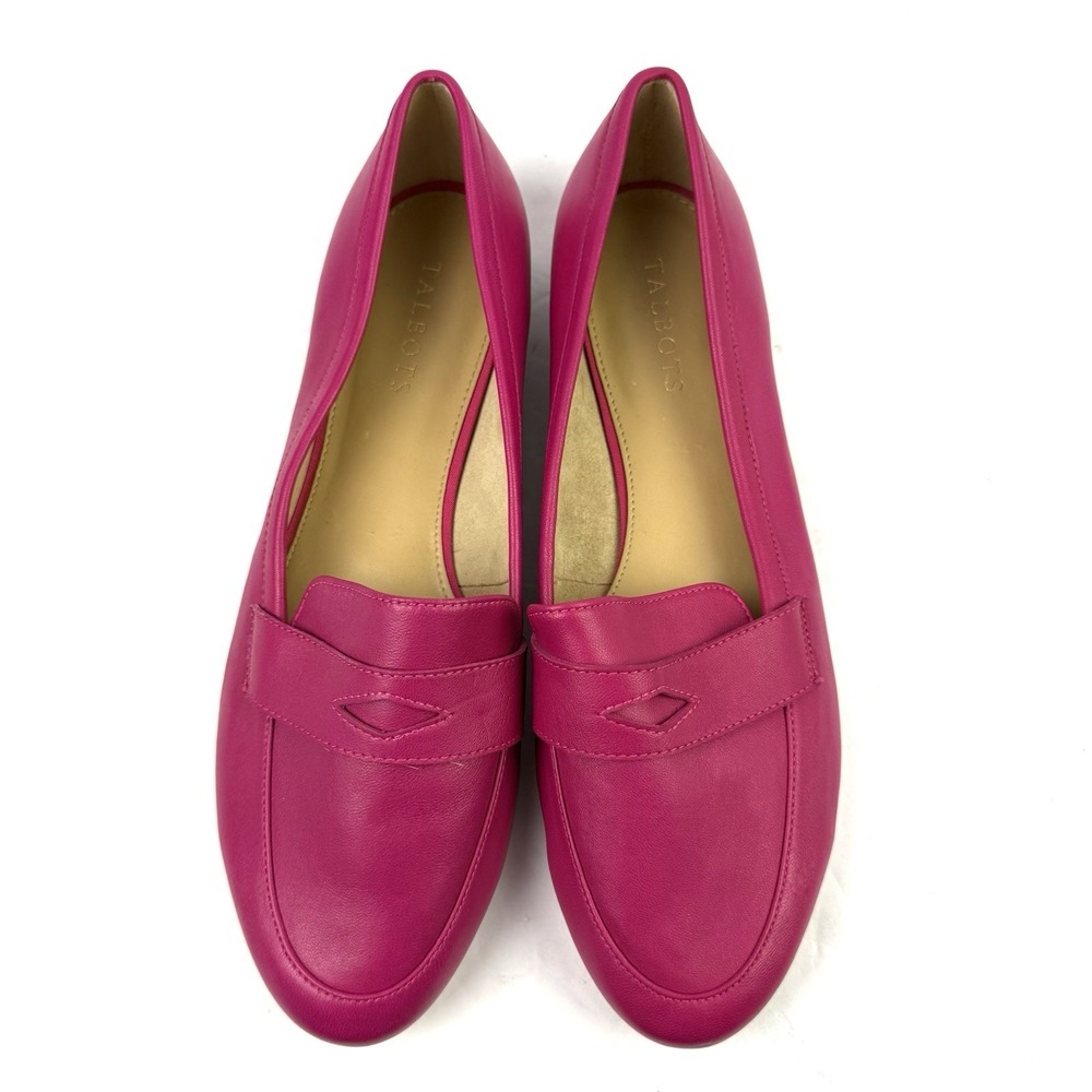 Talbots Ryan Penny Keeper Loafers 10 Pink‎ Fuchsia Barbiecore Soft Leather NEW